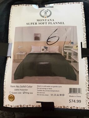 Super Soft Flannel King Size Comforter - Black 6